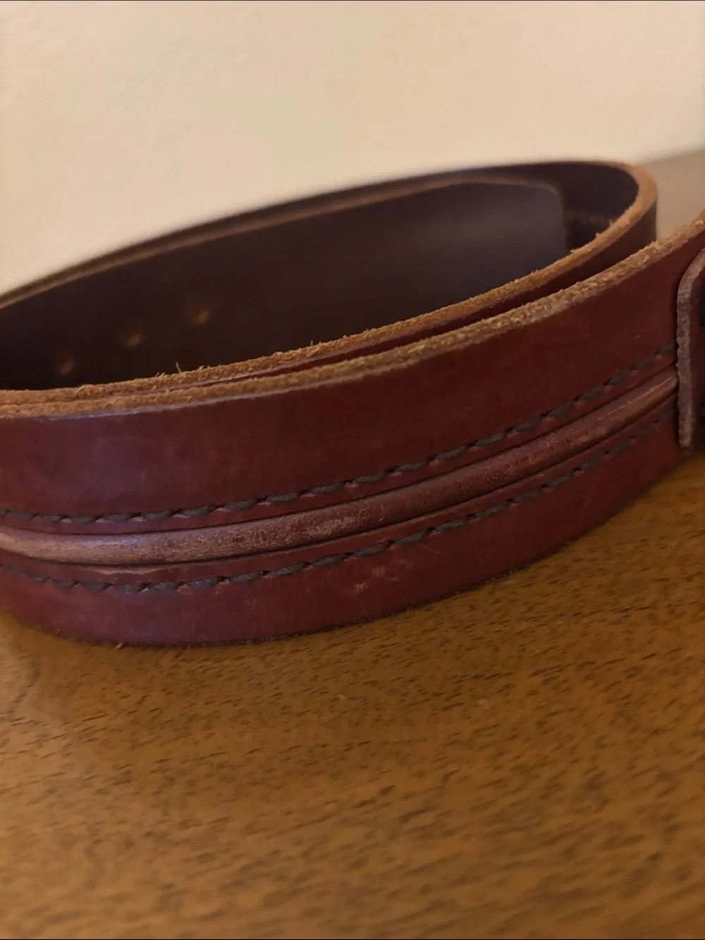 Lucky Brand Rustic Brown 2”detailed Leather Belt with Distressed Metal Buckle 36